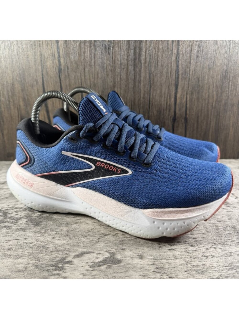 Brooks Glycerin 21 Womens Size 8.5 Blue White Athletic Running Shoes Sneakers